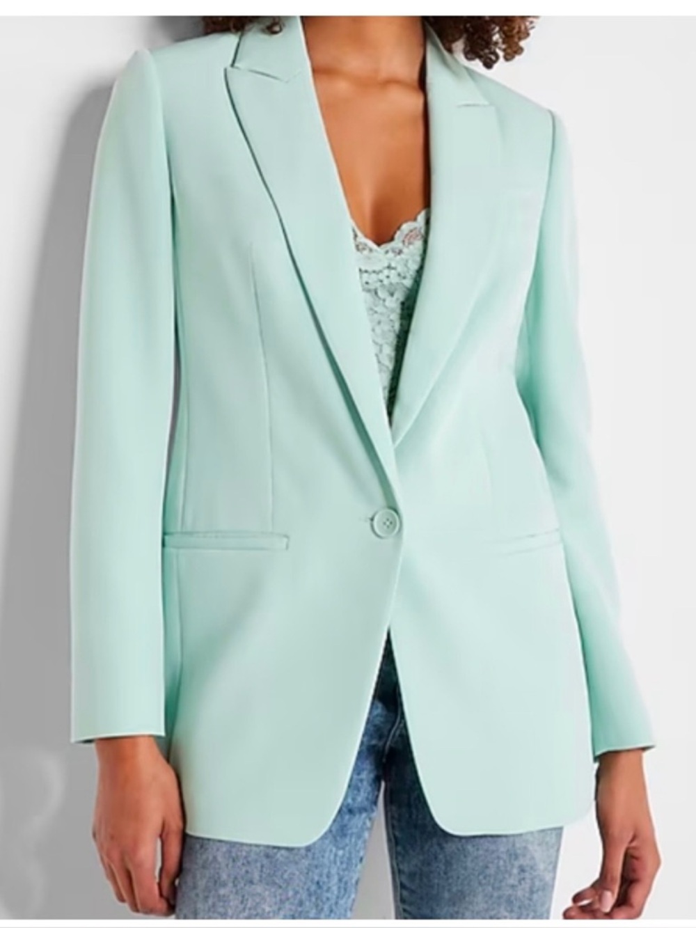 Express Light Mint Green Women's Blazer Jacket
